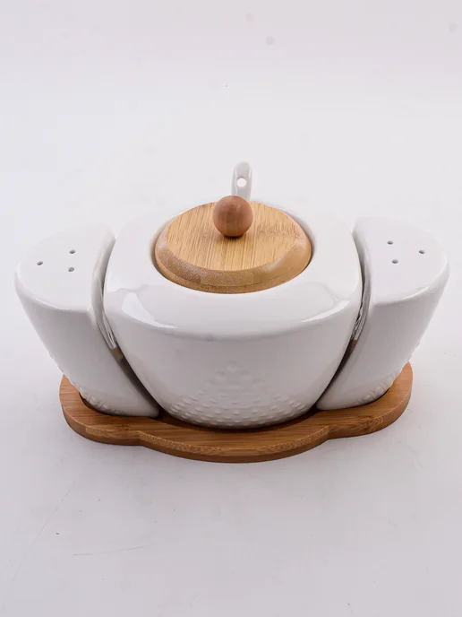 Набор для специй на подставке на стол с сахарницей - фото 8