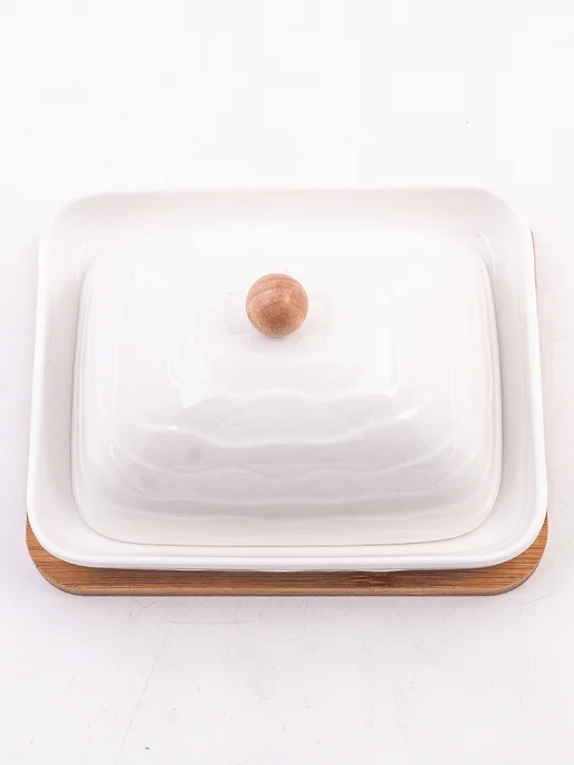 Масленка для сливочного масла с крышкой на подставке - фото 10