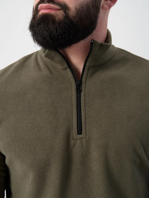 PIVOVAROFF WEAR Флисовая кофта на молнии зип толстовка, зеленый, фото 3