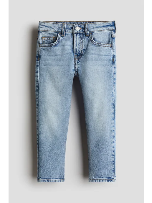 H&M Зауженные джинсы Relaxed Tapered Fit, голубой
