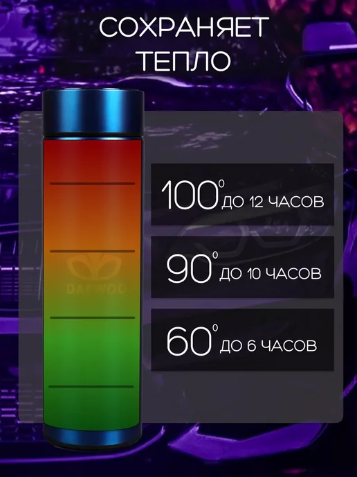 DAEWOO Сенсорный термос с датчиком температуры Дэо, синий, фото 4