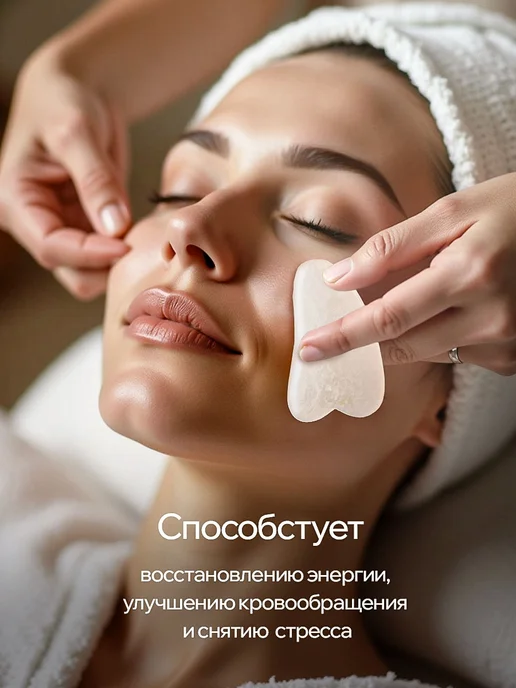BabeKate Гуаша скребок ролик массажный для лица массажер, белый, фото 4