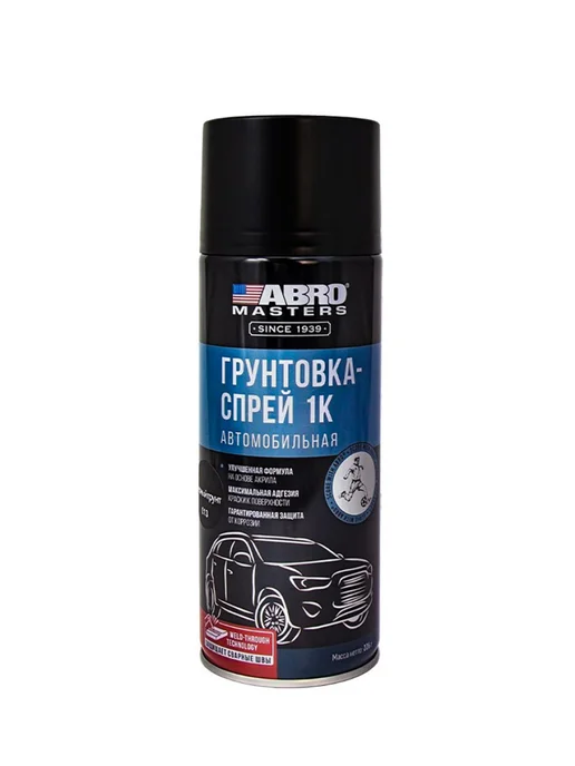 ABRO Грунт "ABRO" MASTERS (226 мл) (черный) (аэрозоль), 226 мл