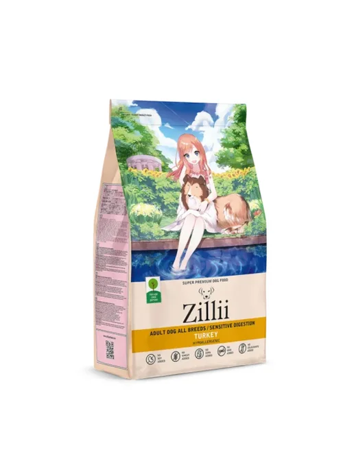 Сухой корм Zillii Жкт для собак, чувствительное пищеварение, индейка, 0,8 кг, фото 2