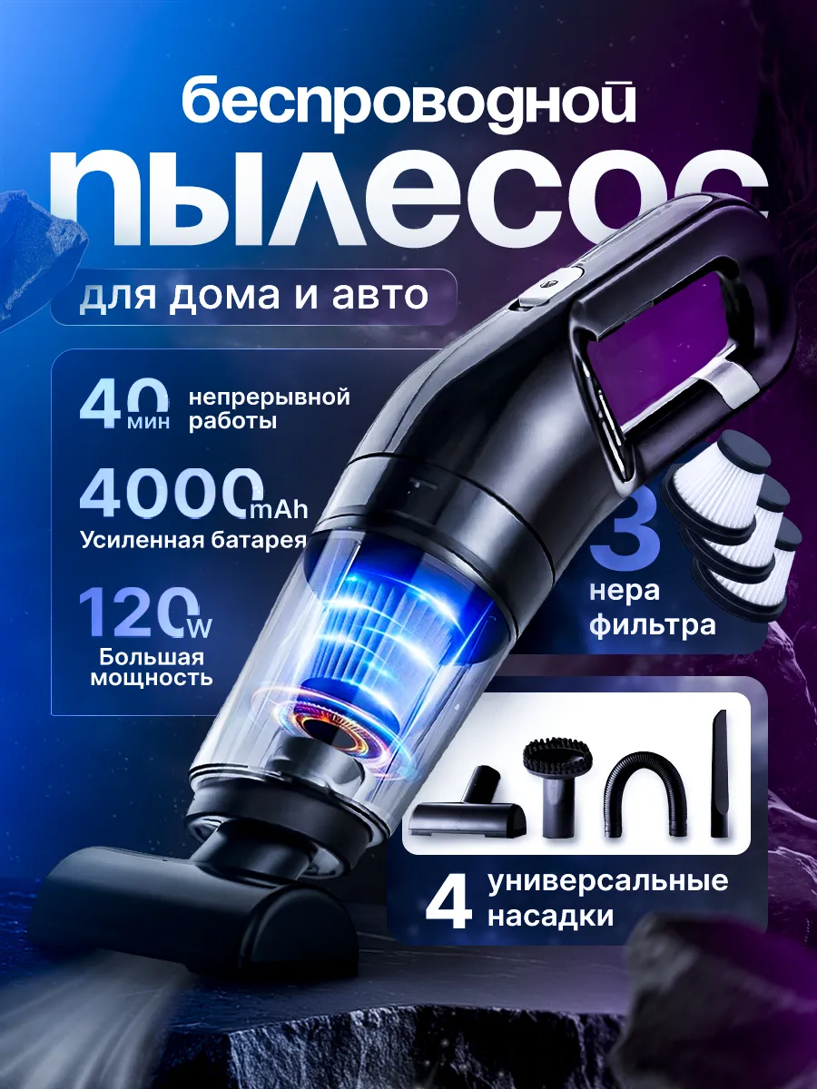Ручной пылесос для дома беспроводной вертикальный
