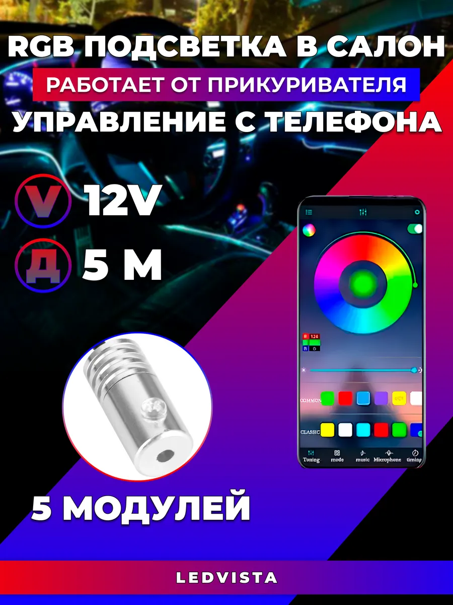 Подсветка салона и приборной панели автомобиля