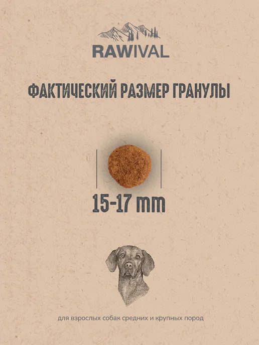 Сухой корм Rawival для собак, взрослые, 0,76 кг, фото 7
