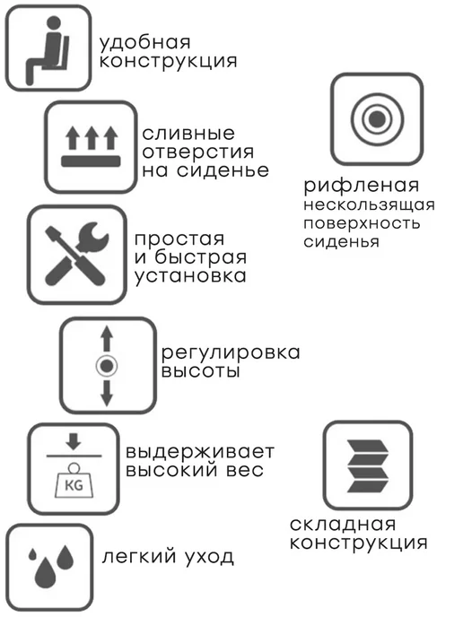 сиденье для ванной и душа для пожилых людей, белый, фото 3