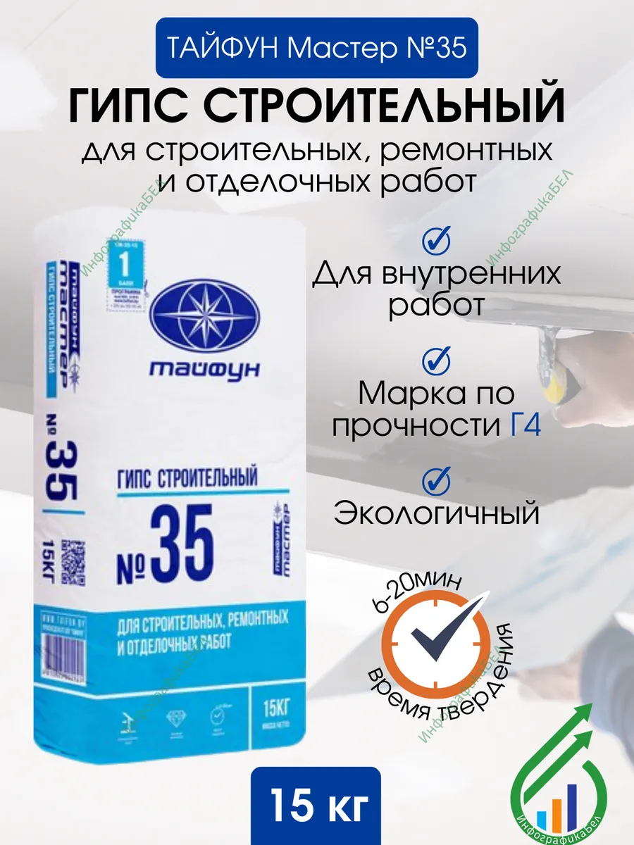 Гипс строительный №35 15кг