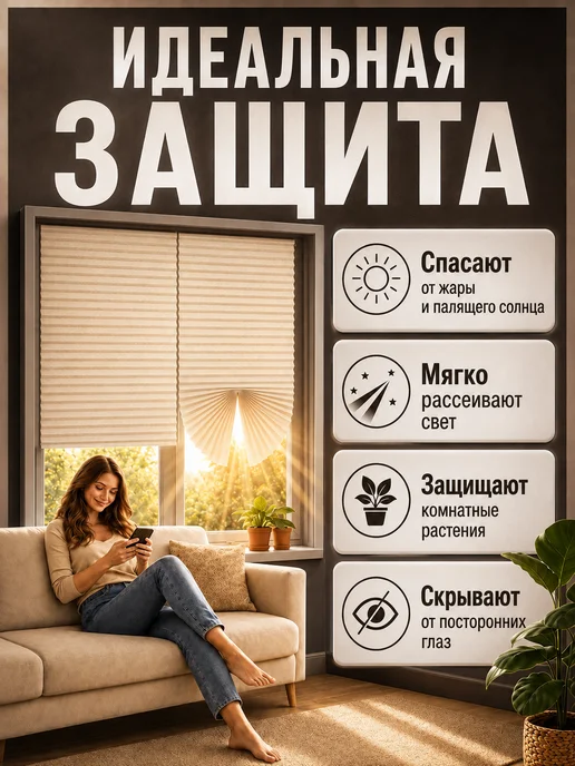 Vilakehome Жалюзи набор 70х180 см 2 шт самоклеящиеся плиссе на липучке, 70x180 см, 2 шт, фото 2