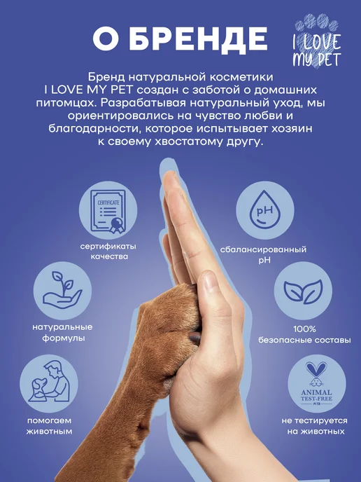 I LOVE MY PET Шампунь увлажняющий для собак с климбазолом, 250 мл, фото 7