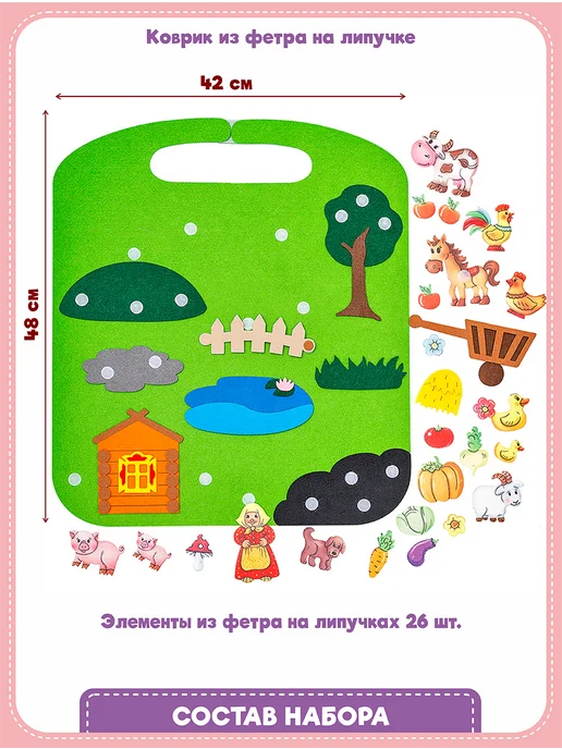 Дидактический коврик Дружная семья Smile Decor, вариант, фото 2