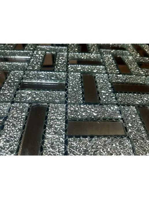 Самоклеящаяся зеркальная мозаика плитка панель 3d, серый, фото 2