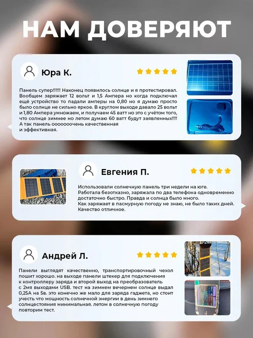 TECHNOLOGY STORE Портативная солнечная панель 75Вт, 75 Вт, фото 8