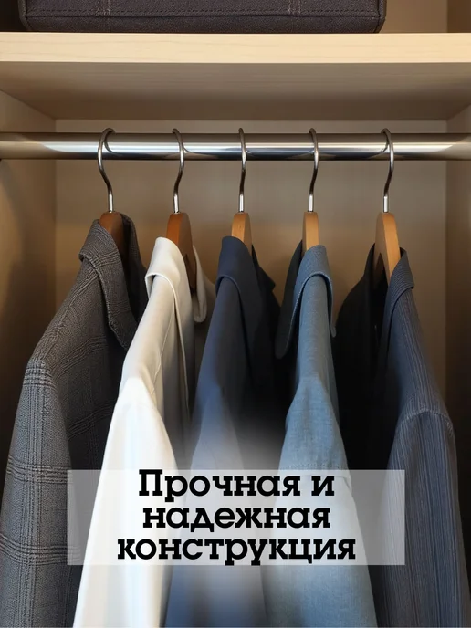 ECO ПОЛКА Штанга для шкафа и вешалок круглая 66 см, серый, фото 5