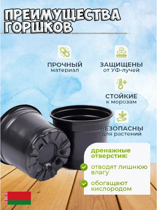 Горшки для рассады 1 л, 20 шт мягкие круглые, 1 л, 20 шт, фото 2