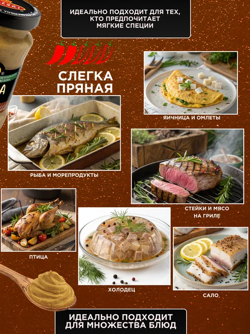 Roleski Горчица старопольская и кремская набор 2 шт 350 г, пряная Старопольская 350 грамм, фото 3