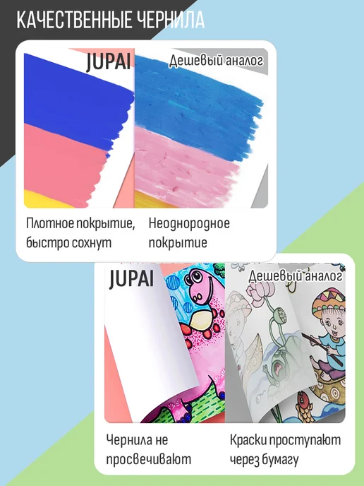 Jupai Маркеры акриловые 1мм 12 цветов, 8 цв., фото 4