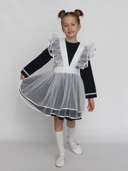 HASSY kids Фартук школьный на выпускной белый, белый, фото 3