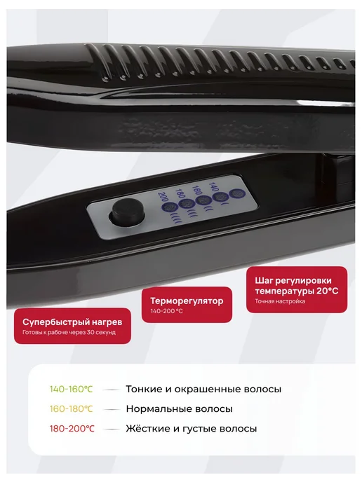 DEWAL Щипцы-гофре PRO-Z SLIM 03-870, черный, плойка, фото 4