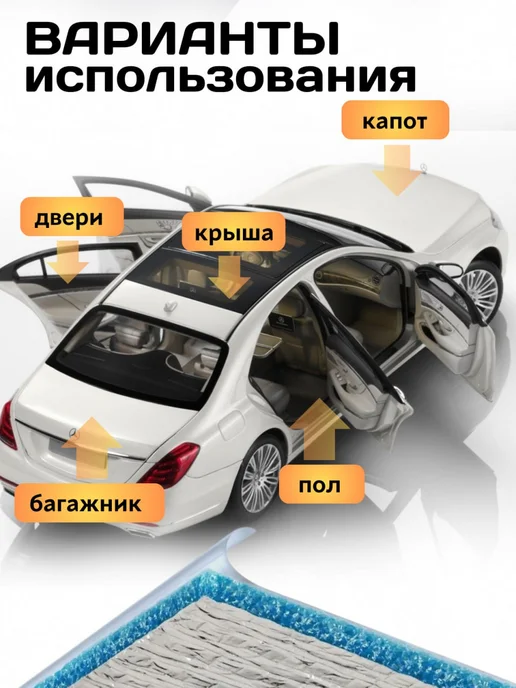 Теплоизоляция автомобильная самоклеящаяся салона 2м, 10 м, фото 4