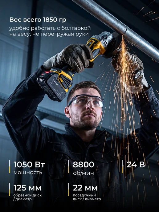 Zuhause Болгарка на аккумуляторе бесщеточная 125 мм, вариант, фото 2