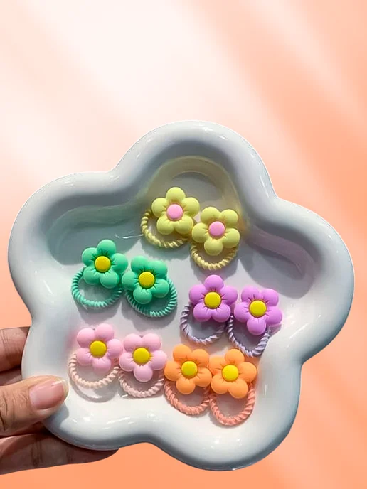 Большой набор детских резинок для волос, голубой, фото 3