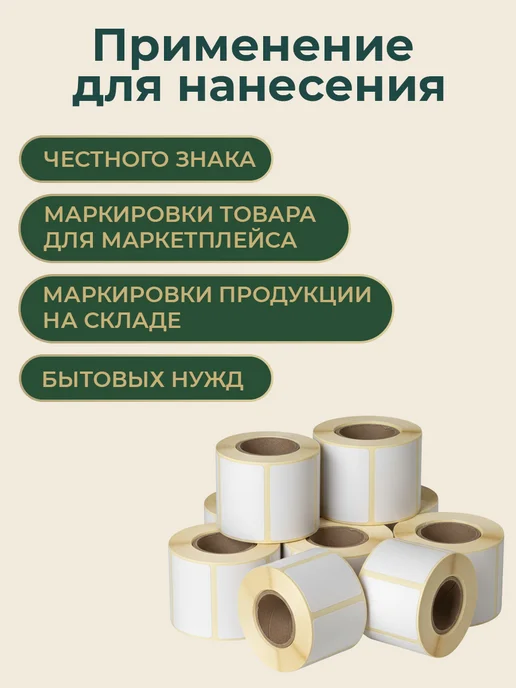 ТОПэтикетка.РФ Термоэтикетки 20х20 эко 2000 эт 1 рул, 25x25, фото 2
