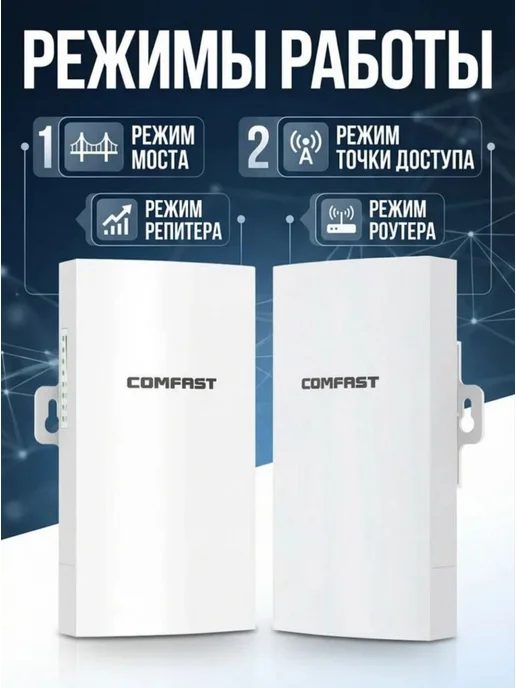 COMFAST Wi-Fi мост CF-E112n V2, дальность до 1 км, белый, фото 3