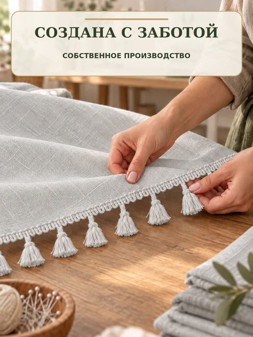 UNTERZO home Скатерть тканевая водоотталкивающая, серый, фото 7