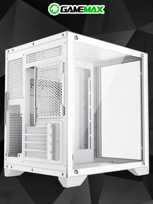 GAMEMAX Корпус для ПК мини Infinity Mini White, закал.стекло, белый, фото 3
