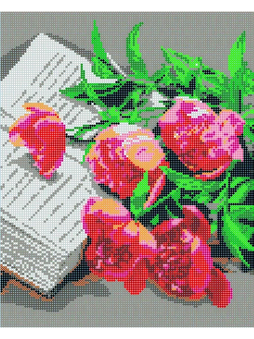 000 - ART- НАБОР ДЛЯ ВЫШИВАНИЯ КАРТИНЫ Основа для вышивания бисером "Пионы" 24х30, 24x30, фото 2