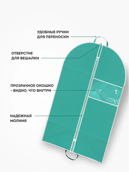 LOFF Чехол для одежды детский на молнии 60х80, 60x80, фото 4