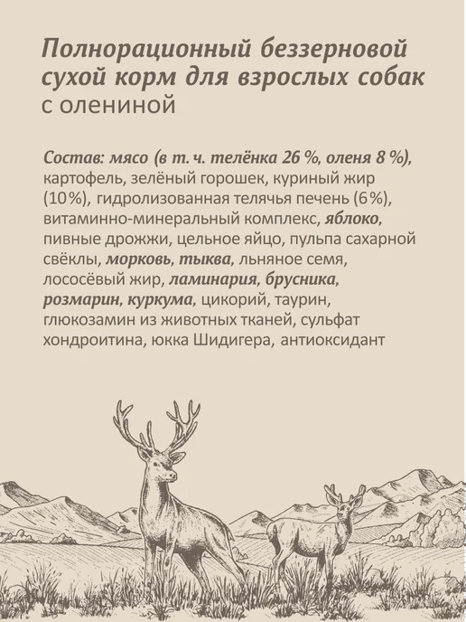 Сухой корм SAVITA для собак, беззерновой, оленина, 0,4 кг, фото 6