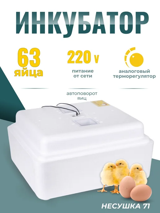 Несушка Инкубатор автоматический с терморегулятором, белый