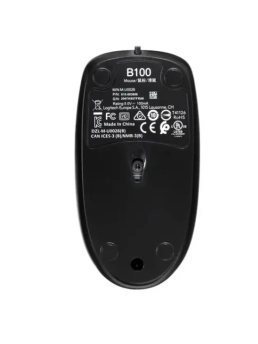 LOGITECH Мышь проводная B100, черный, фото 8