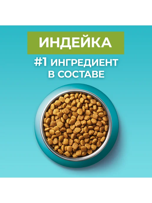 Сухой корм PURINA ONE Домашних Кошек для собак, взрослые, индейка, 0,75 кг, фото 5