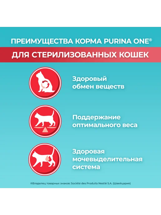 Сухой корм PURINA ONE Кошек для собак, взрослые, стерилизованные, говядина, 0,75 кг, фото 4