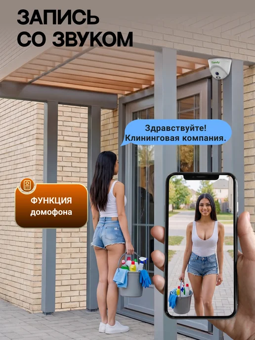 TIANDY Камера видеонаблюдения для дома уличная со звуком TC-C320N, вариант, фото 3