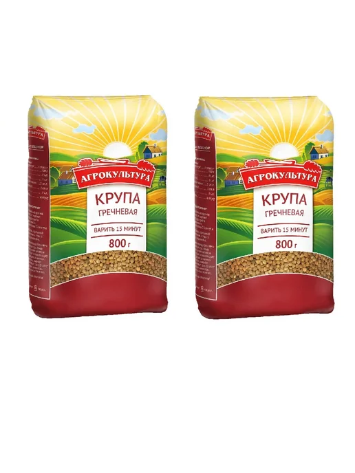 Агрокультура Крупа Гречневая, 800 гр, 2 шт, 800 г, 2 шт