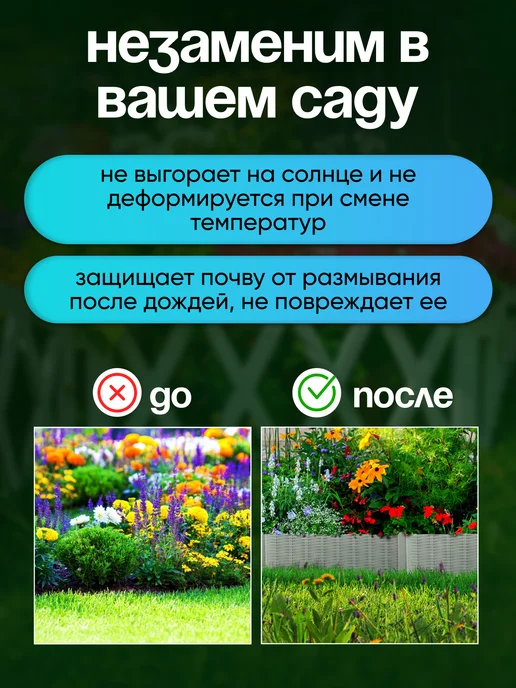 Заборчик садовый для грядок и клумб 2,3 м, 4,6 м, фото 3