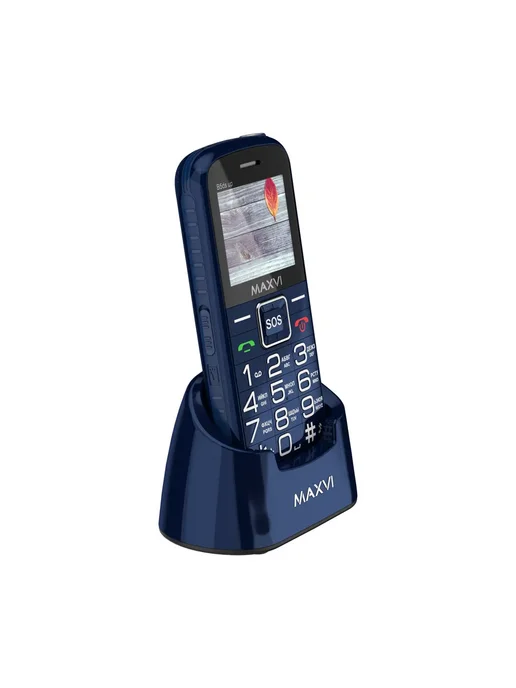 Maxvi Мобильный телефон кнопочный для пожилых и детей B5ds up, синий, фото 4