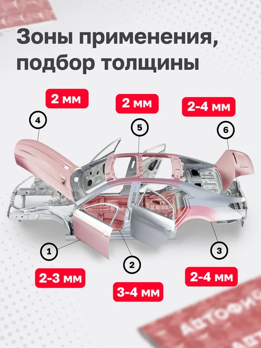 АВТОФИЧА Шумоизоляция для автомобиля 2мм виброизоляция 5 листов, 2мм, фото 4