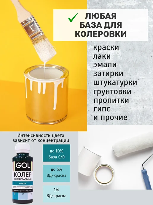 оберег Набор колер для краски зеленый для лака, штукатурки, голубой, фото 3