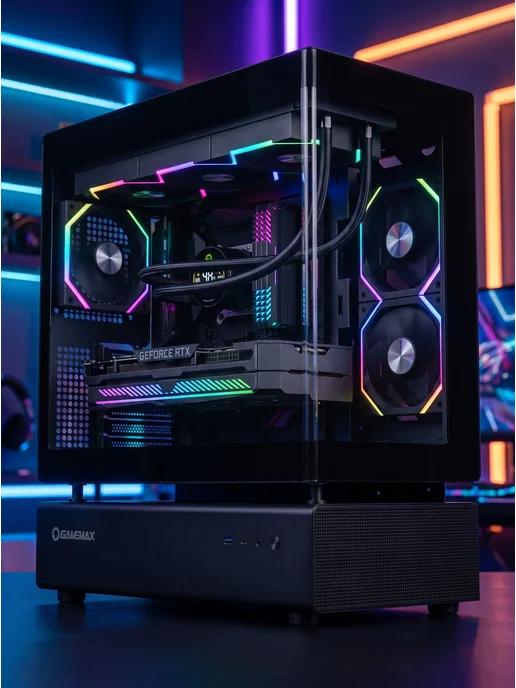GAMEMAX Корпус для ПК N80 BK ATX M-ATX M-ITX Type-C, черный, фото 2
