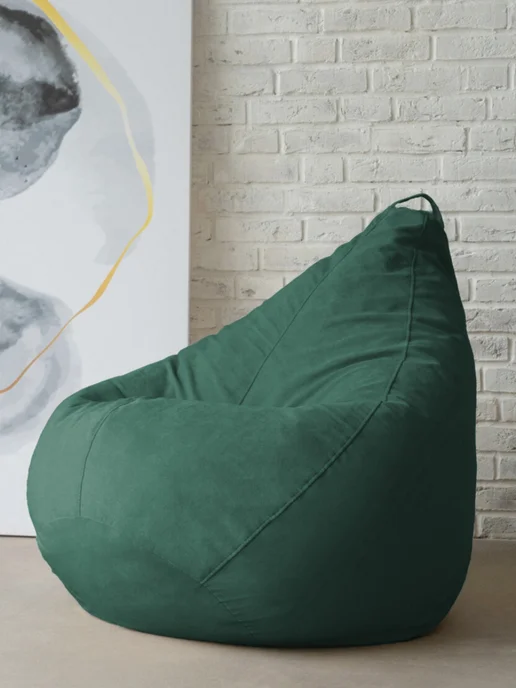 CoolPouf Чехол для кресла-мешка XXXXL велюр, зеленый, фото 2