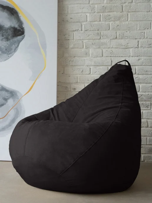 CoolPouf Чехол для кресла-мешка XXXXXL велюр, черный, фото 2