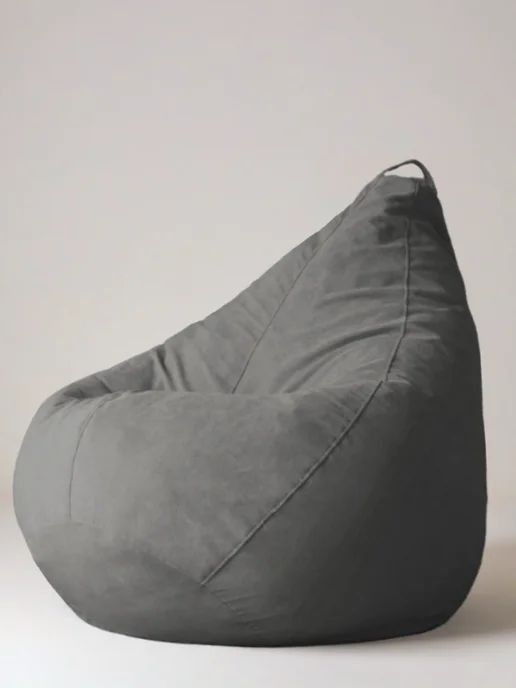 CoolPouf Чехол для кресла-мешка XXXXXL велюр, серый, фото 2