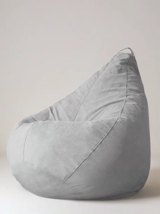 CoolPouf Чехол для кресла-мешка XXXXL велюр, серый, фото 2