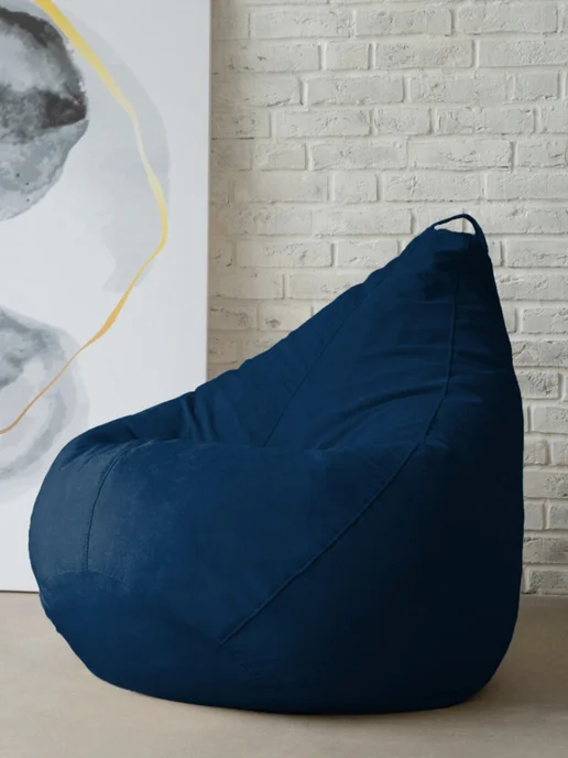 CoolPouf Чехол для кресла-мешка XXXXL велюр, синий, фото 2